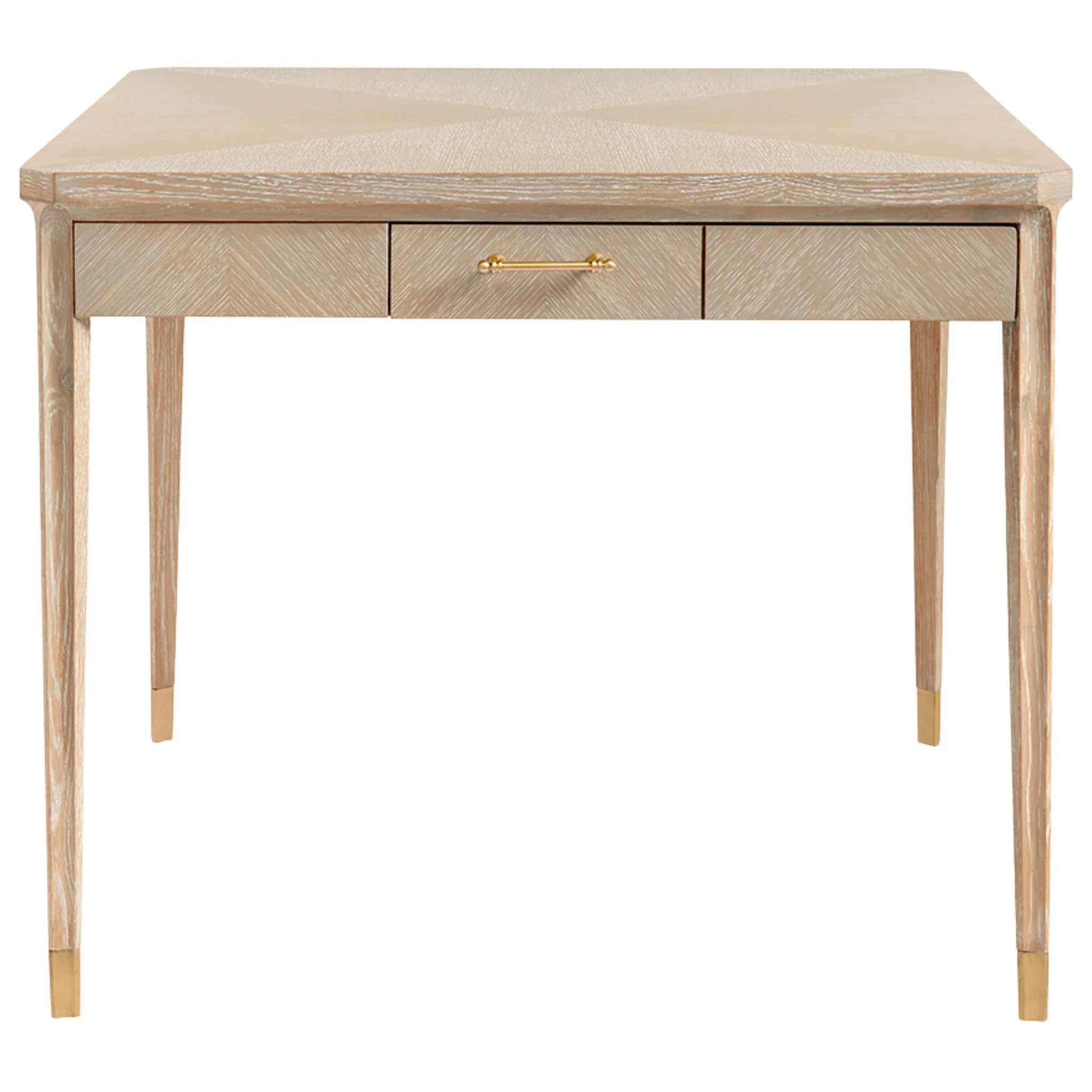 Bertram Square Game Card Table in Sand with Brass Hardware | The Well Appointed House, LLC