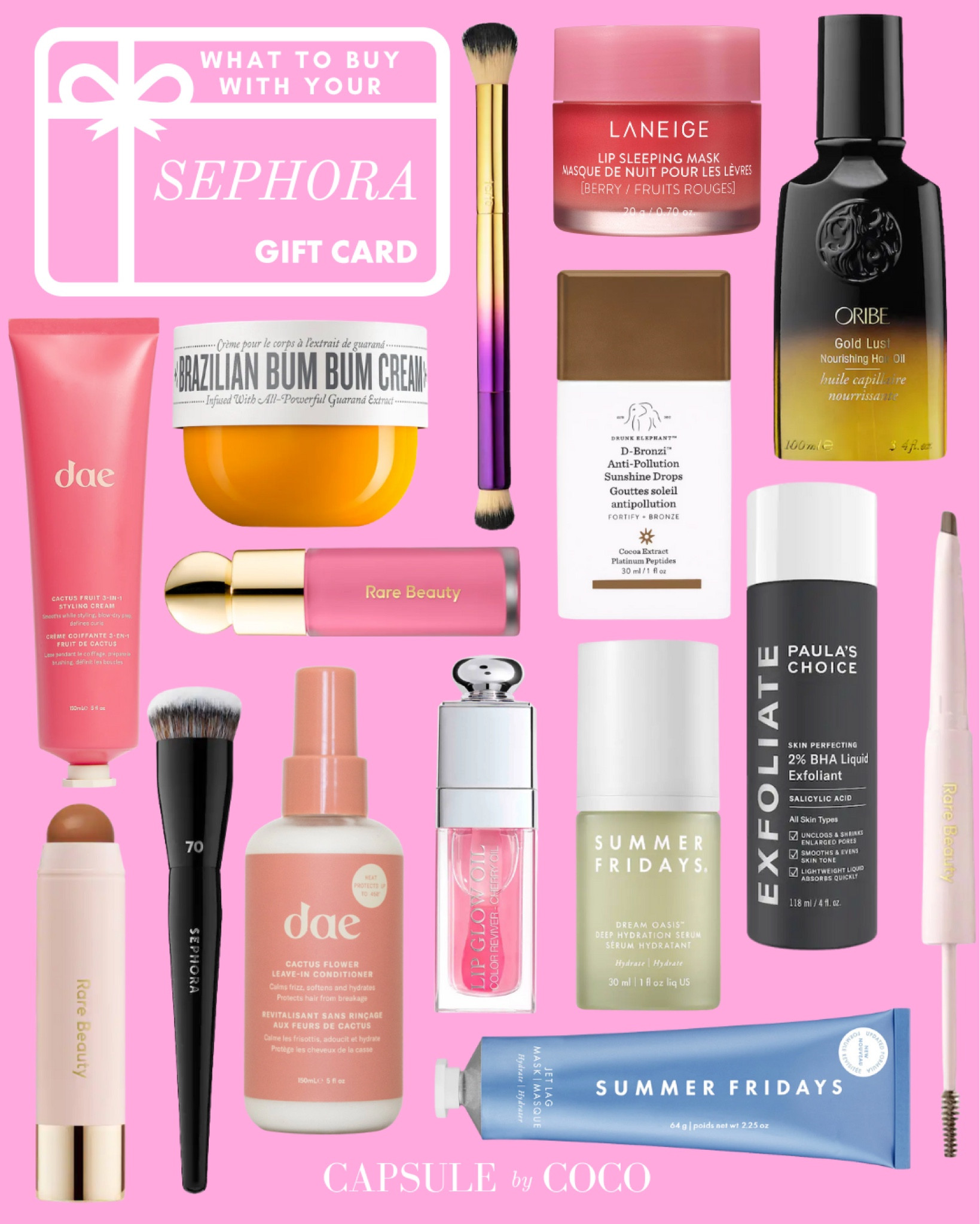 What to buy with your Sephora gift card 💌 

Sephora favorites, Summer Fridays, Dae, Paula’s Choice, Laneige, Oribe, Sol de Janeiro, Rare Beauty, Dior Beauty, Tarte, Drunk Elephant, Sephora picks, Sephora skincare, Sephora beauty, Sephora hair, Sephora pro brush, Sephora pro foundation brush, Tarte brush, CapsuleByCoCo

#LTKFind #LTKbeauty #LTKstyletip