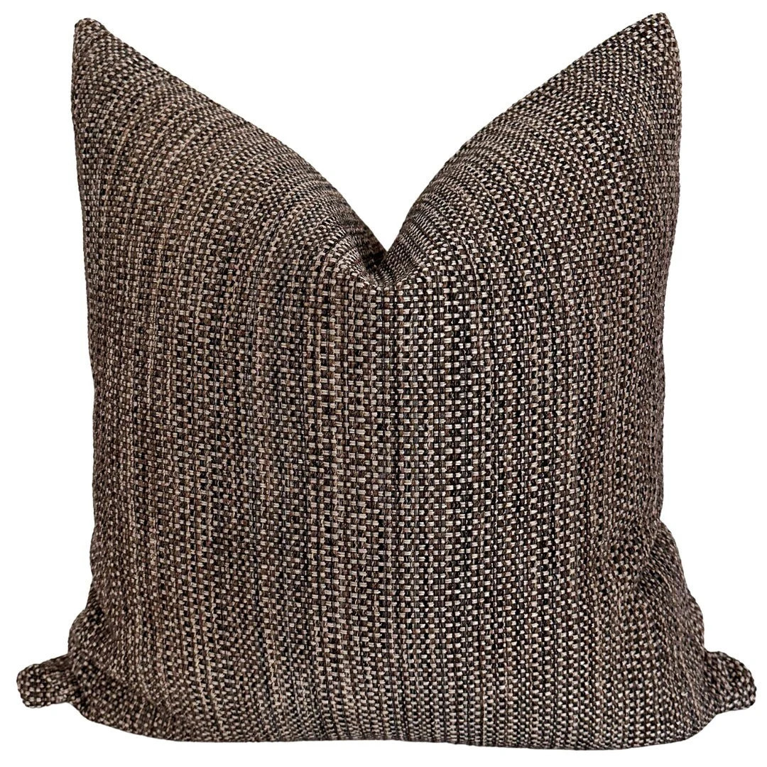 Scandi Brown & Blue Pillow Cover Textured Pillow Cover Brown - Etsy | Etsy (US)