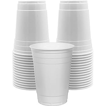 PAMI White Plastic Party Cups [Pack of 30] - 16oz Disposable Drinking Glasses- For Iced Tea, Smoo... | Amazon (US)