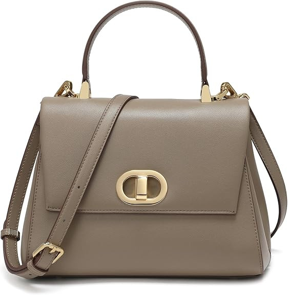 Top Handle Bag Leather Satchel Bags for Women Luxury Designer Business Crossbody Work Purse with ... | Amazon (US)