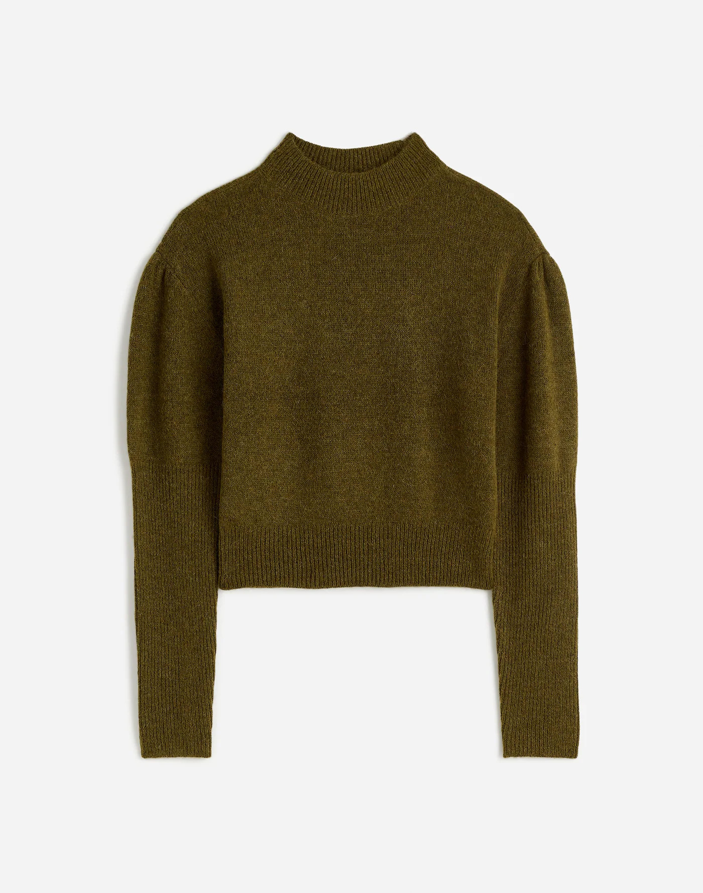 Alpaca-Blend Mockneck Puff Sleeve Sweater | Madewell