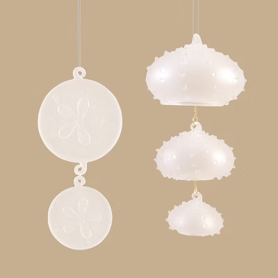 Gallerie II Nautical Sea Urchin & Sand Dollar Themed Christmas Tree Ornaments Assortment of 2 | Target