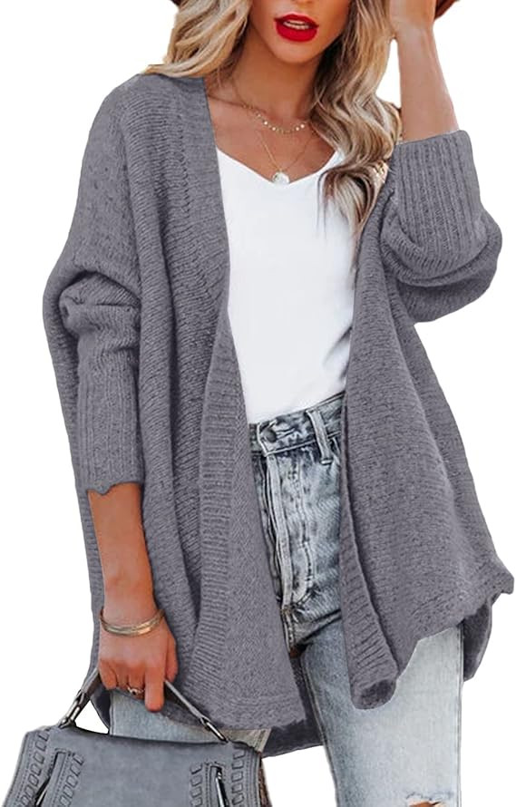 Amarmia Womens Kimono Batwing Long Sleeve Knit Cardigan Sweaters Open Front Oversized Chunky Swea... | Amazon (US)