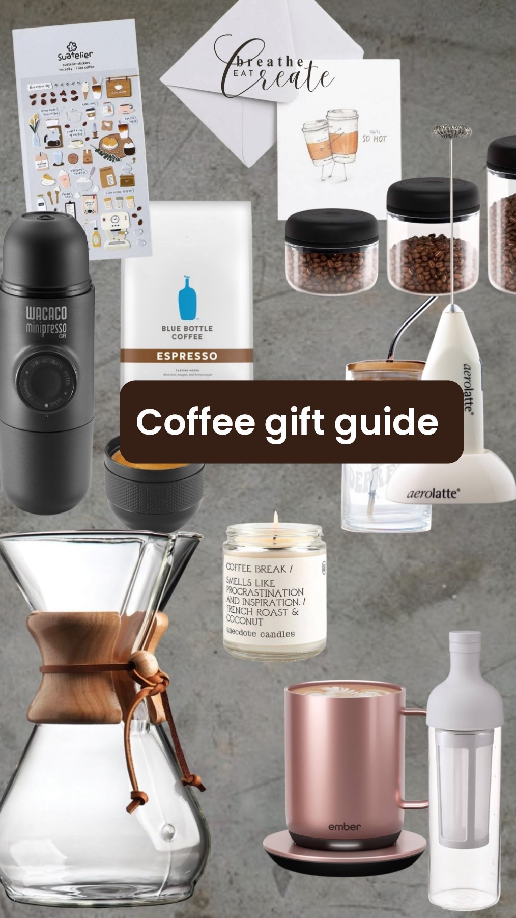 If you know me, you know I LOVE to curate a gift-guide, this one’s for all the coffee lovers. I’ve gifted every single one of these! You’ve got here everything from smart mugs, cold, brew makers, a milk frother, a Chemex, a portable espresso maker for your outdoorsy friends, vacuum chemist, and even a coffee candle. If you can’t find a perfect gift here, the perfect gift does not exist!

#LTKHome #LTKFindsUnder50 #LTKFamily