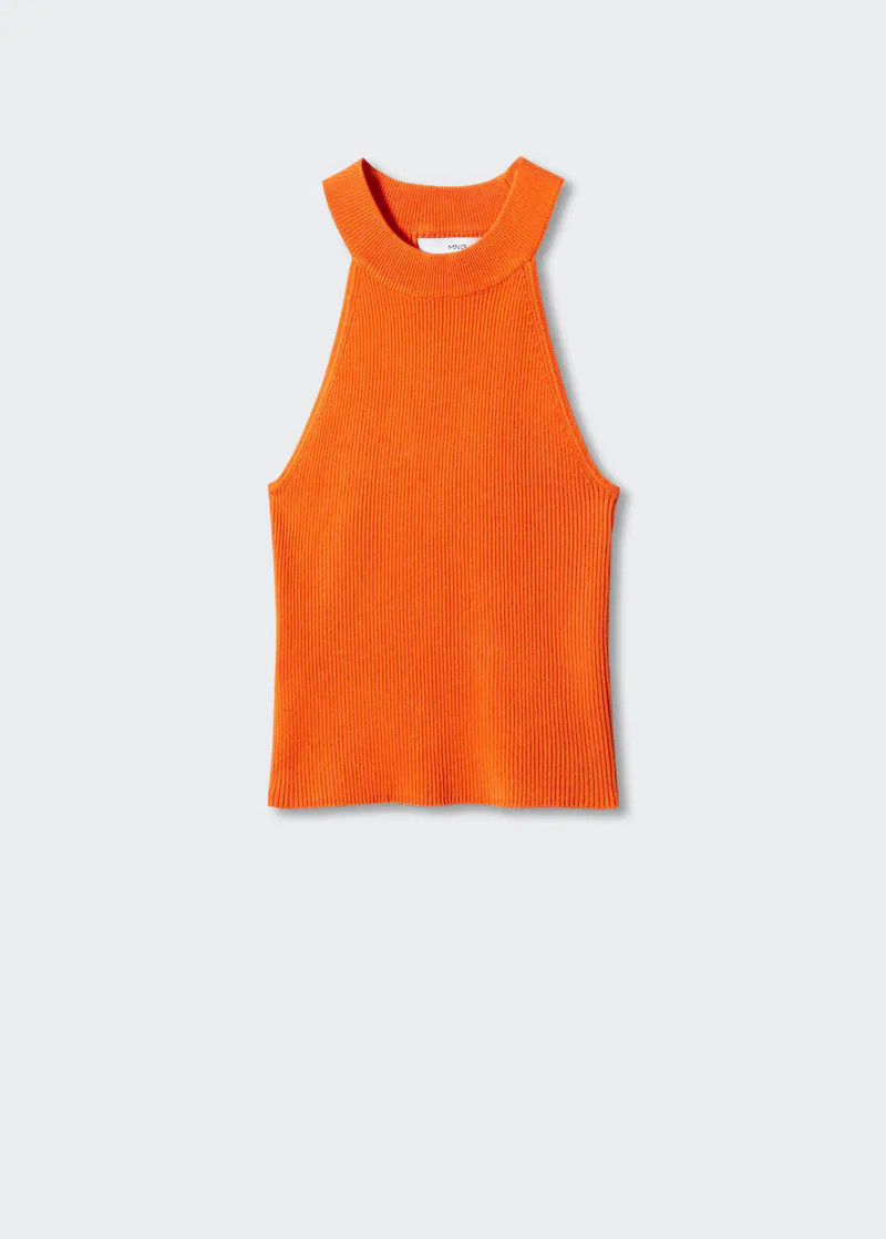 Halter neck knitted top | MANGO (US)