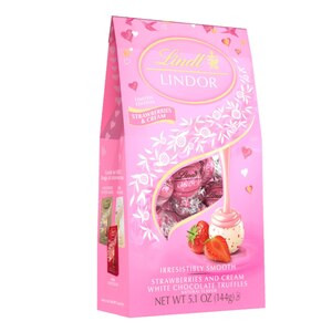 Lindt Lindor Strawberries and Cream White Chocolate Truffles, Valentine's Day Candy, 5.1 OZ | CVS Health