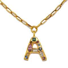 Emilie Gem Initial Necklace | Sequin