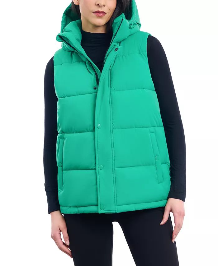 BCBGeneration Women's Hooded Stand-Collar Puffer Vest - Macy's | Macy's