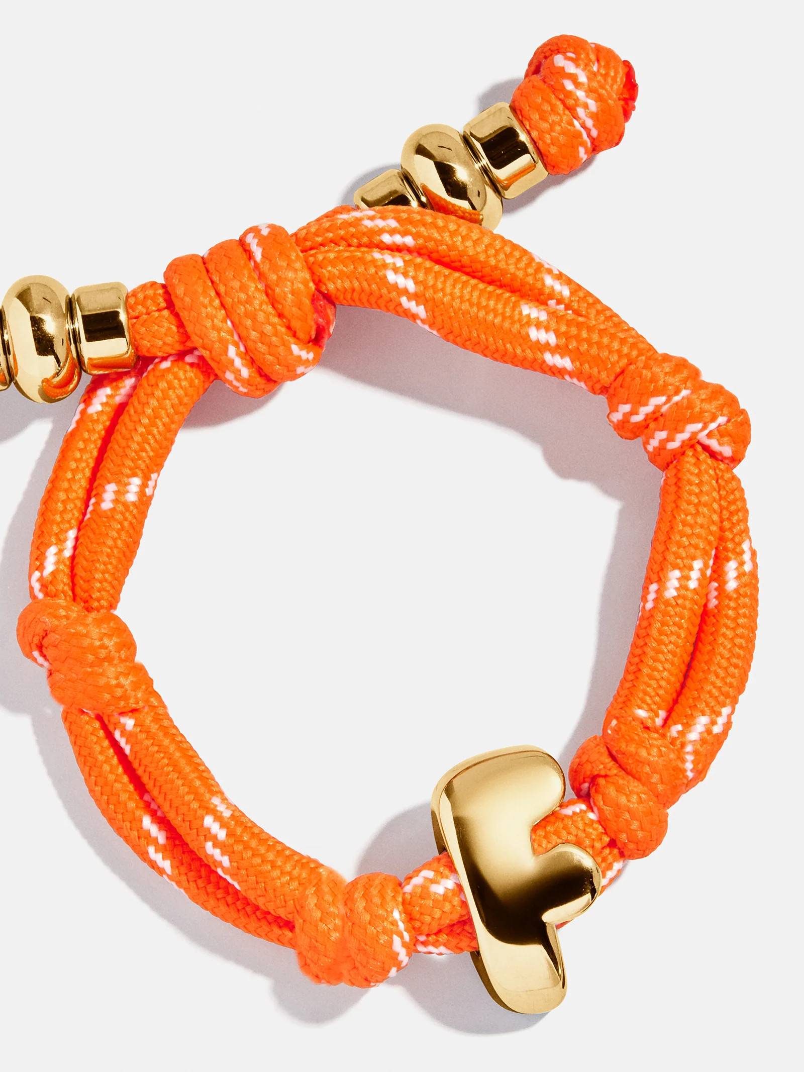 Knotty Initial Custom Bracelet - Tangerine Single Letter | BaubleBar