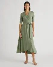 Tencel Jersey Midi Wrap Dress | Quince