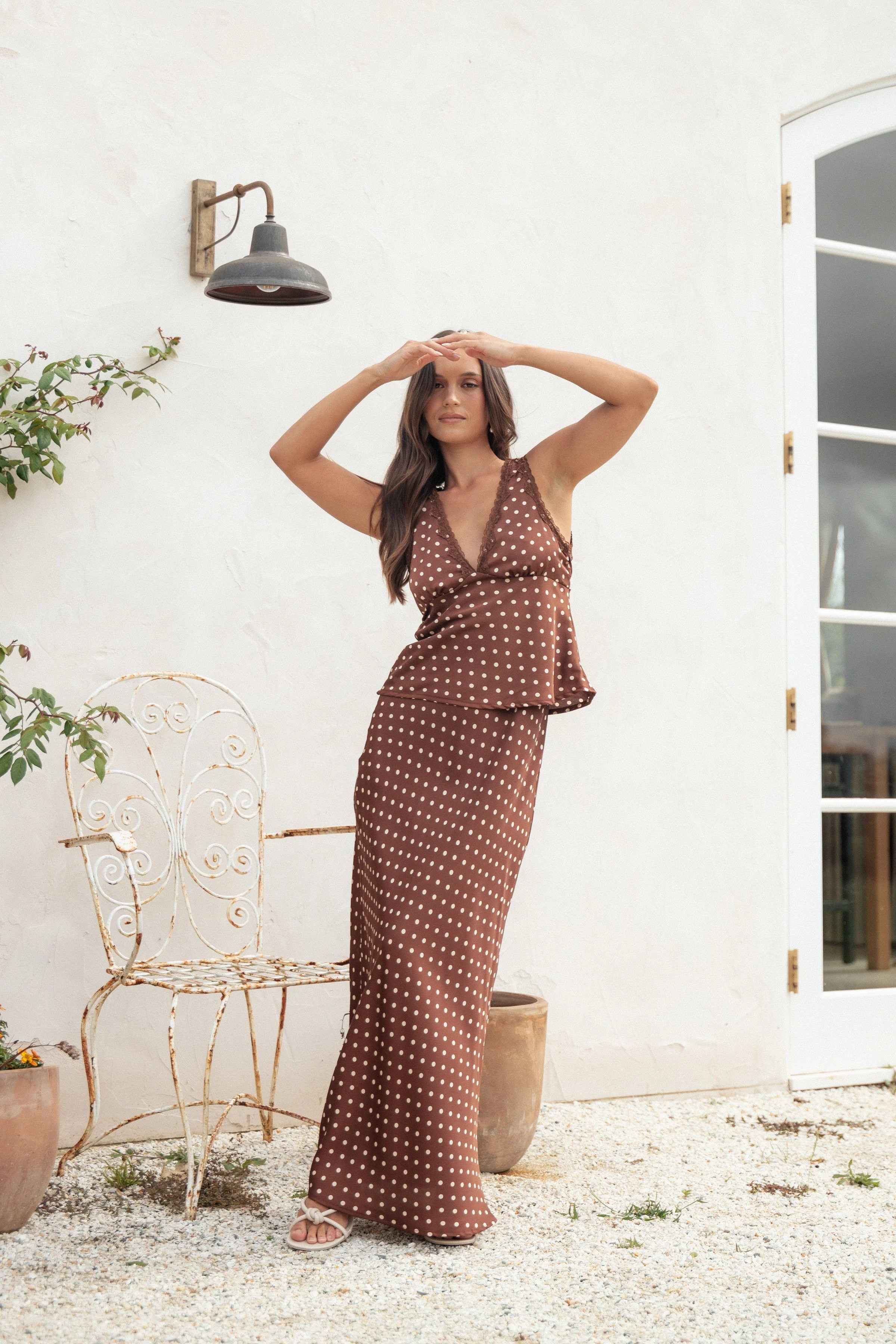Velman Skirt - Brown Polka Dot | Petal & Pup (US)