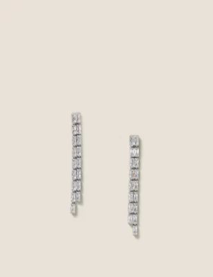 Silver Tone Cubic Zirconia Drop Earrings | Marks & Spencer (UK)