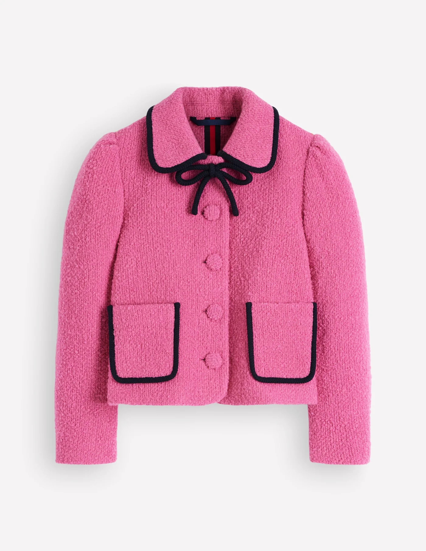 Branscombe Wool Bow Jacket-Pink Solid | Boden UK