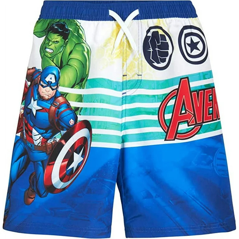 Marvel Avengers Boys’ Swim Trunks – Spider-Man, Captain America Swimsuit – UPF 50+ Quick Dr... | Walmart (US)