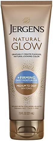 Jergens Natural Glow +FIRMING Body Lotion, Medium to Deep Skin Tone, 7.5 Ounce Sunless Tanning Da... | Amazon (US)