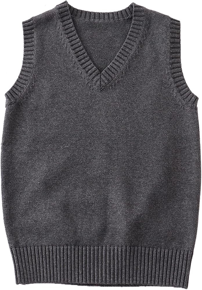 Blostirno Women’s Sweater Vest V Neck JK Uniform Kint Vests Solid Classic Sleeveless Pullover S... | Amazon (US)