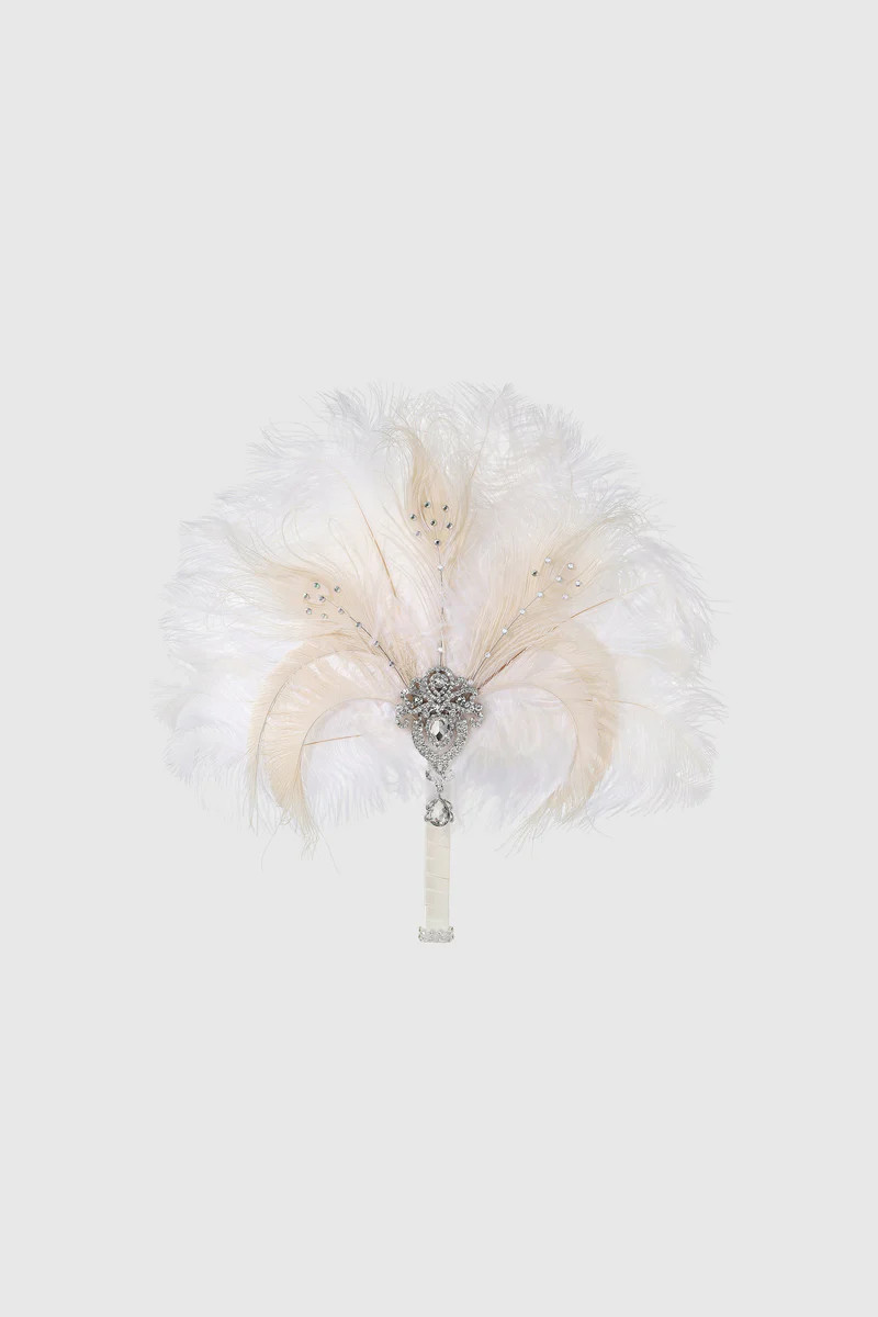 Shop 1920s Feather Fan - 1920s Feather Bouquet Fan | BABEYOND | BABEYOND