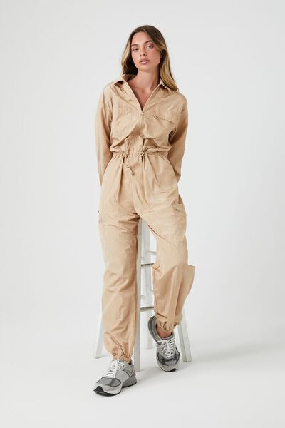 Zip-Up Drawstring Jumpsuit | Forever 21