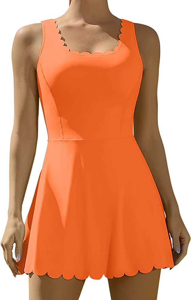 ATTRACO Women Tennis Dress with Shorts Workout Golf Skirts with Pockets Athletic Dresses | Amazon (US)