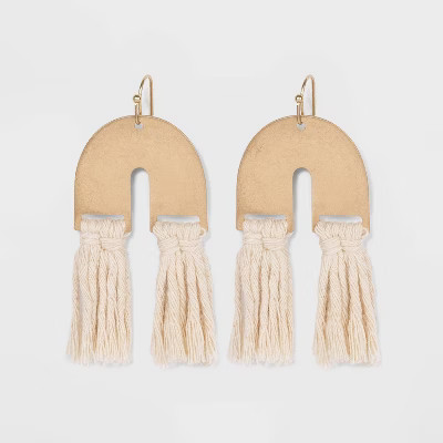 U Shape with Tassel Drop Earrings - Universal Thread™ | Target