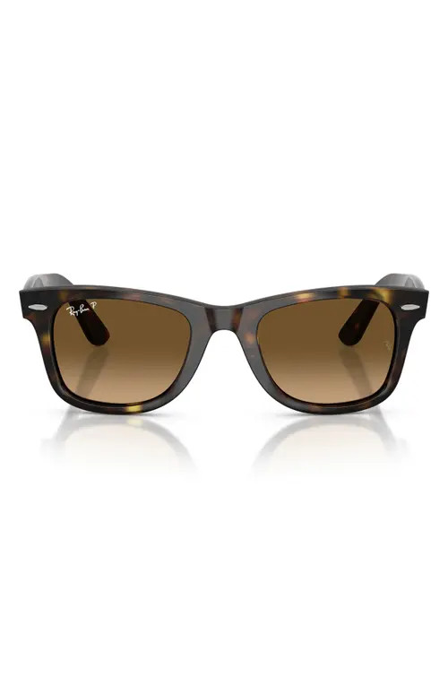 Ray-Ban 50mm Wayfarer Ease Polarized Sunglasses in Havana/polar Brown Gradient at Nordstrom | Nordstrom