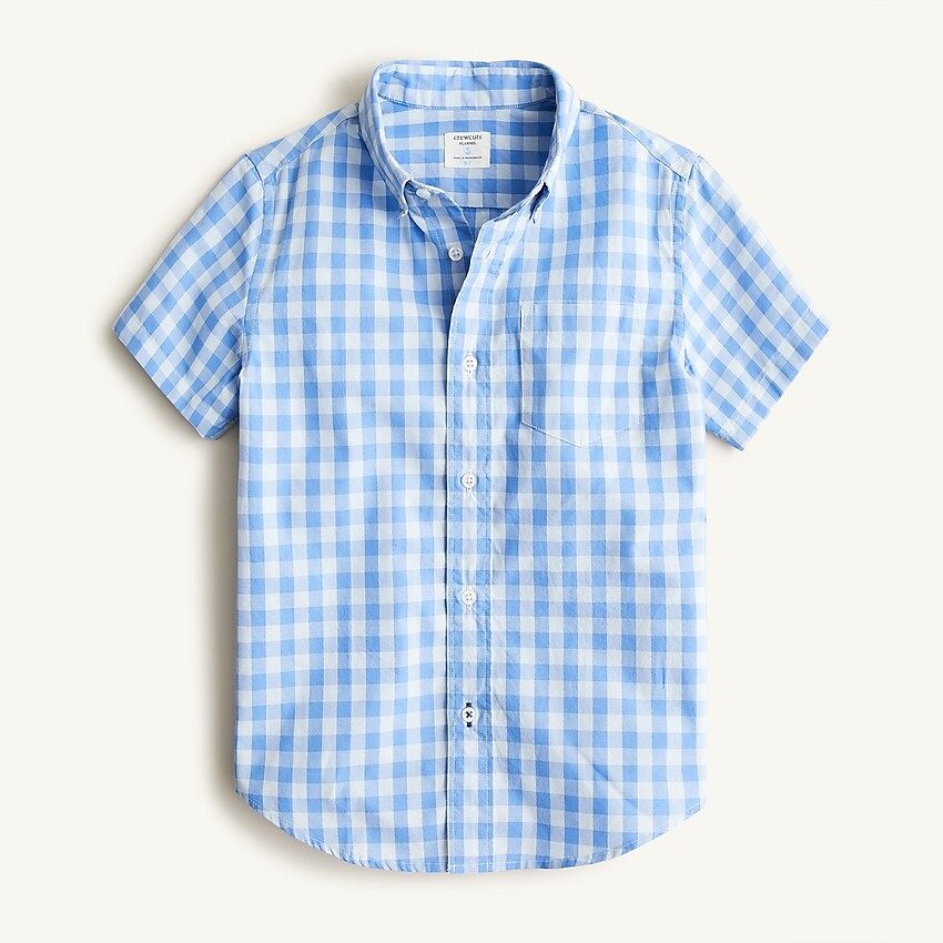 Boys' short-sleeve button-up in gingham | J.Crew US