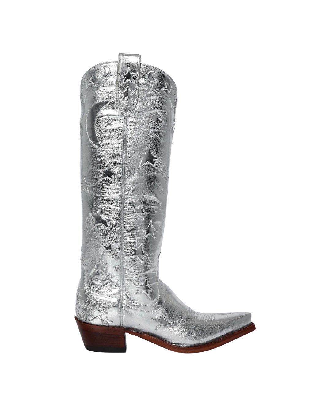 Margretta Metallic Silver | Luxury Fashion Women's Cowboy Boots | Miron Crosby | Miron Crosby