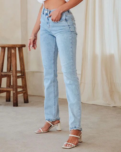 Nova High Rise Stretch Vintage 90's Straight Jeans | VICI