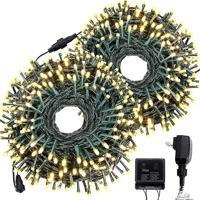 COSFLY Outdoor Christmas String Lights 209 ft 600 LED,UL Certificated Fairy String Lights for Out... | Amazon (US)