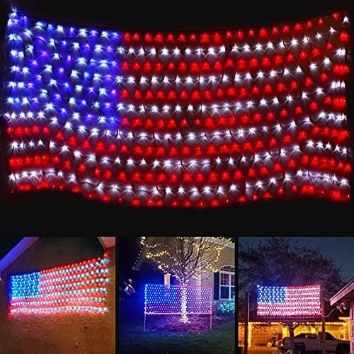 Super Larger Size American Flag Lights, July 4th Patriotic Lights with Ultra-Bright 420 LED, Waterpr | Amazon (US)