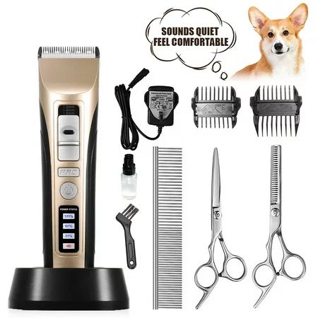 Dog Pet Grooming Clippers, Low Noise Professional Dog Grooming Clippers Rechargeable Cordless Pet Gr | Walmart (US)