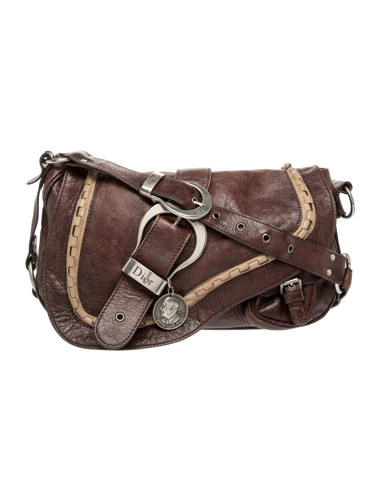 Christian Dior Leather Vintage Double Saddle - Brown Shoulder Bags, Handbags - CHR574689 | The Re... | The RealReal