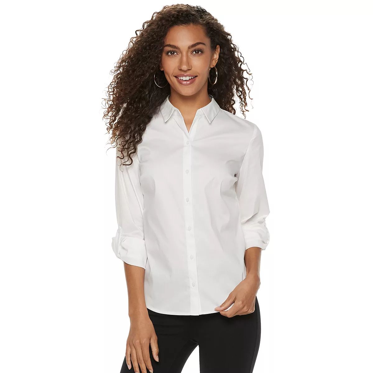 Petite Apt. 9® Structured Essential Button-Down Shirt | Kohl's