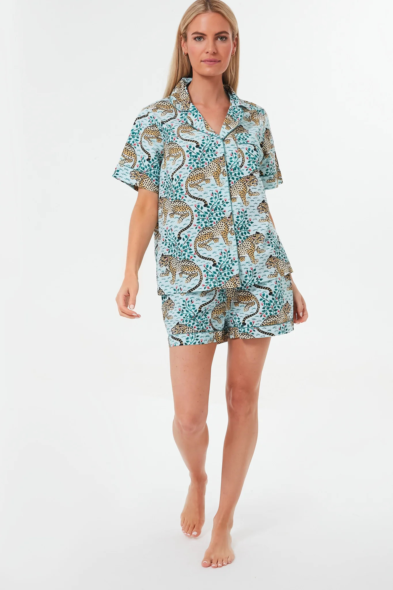 Mint Bagheera Leopard Short PJ Set | Tuckernuck (US)