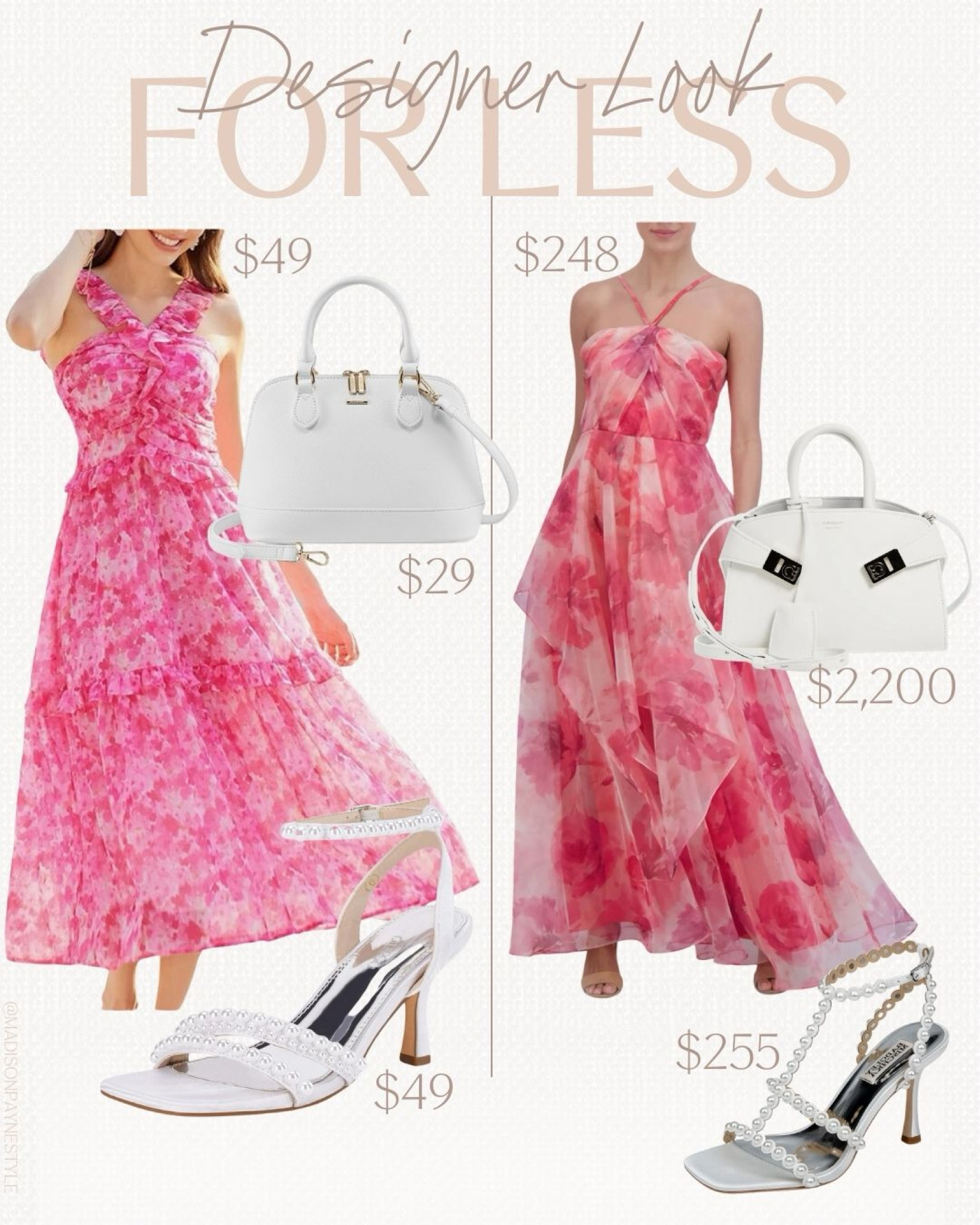 WEDDING GUEST DRESS 👗 dress, heels, and designer handbag look for less! 
I wore the luxe dress to Sara Jane’s (aka ChicOnTheCheap) wedding 👰🏼‍♀️ (size 4 in the dress, and 9 in the heels) 

Wedding Guest Dress, Wedding Guest Dresses, Wedding Guest, Look For Less, Ferragamo, Madison Payne

#LTKSeasonal #LTKStyleTip #LTKWedding