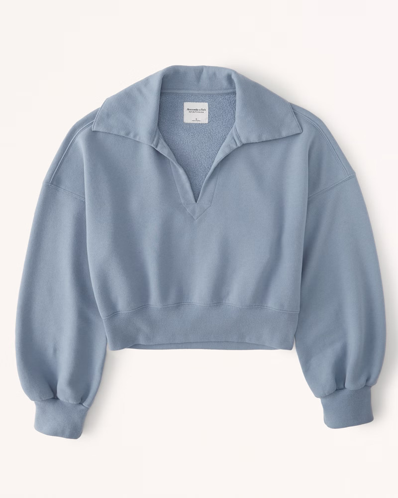 Women's Drama Collar V-Neck Sweatshirt | Women's Tops | Abercrombie.com | Abercrombie & Fitch (US)