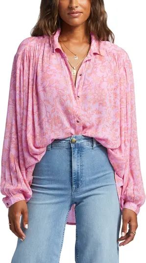 Day After Day Floral Drapey Button-Up Blouse | Nordstrom