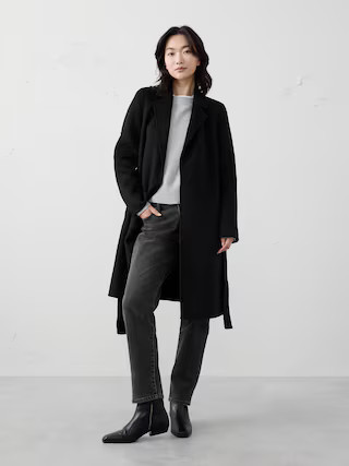 Double Face Tie-Waist Coat | Banana Republic Factory