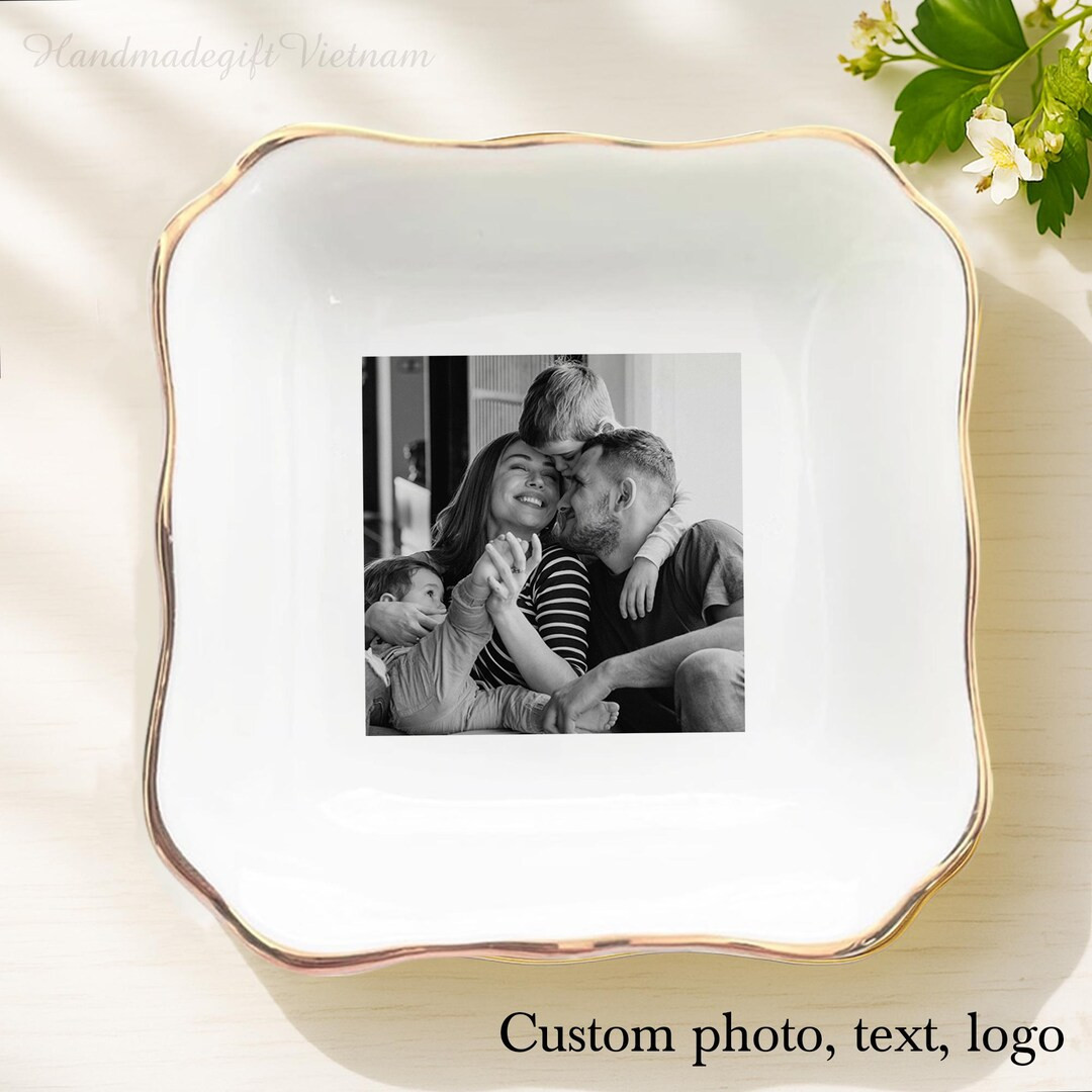 Personalized Ceramic Photo Jewelry Dish, Custom Ring Dish With Photo, Best Friend Jewelry Dish, G... | Etsy (US)