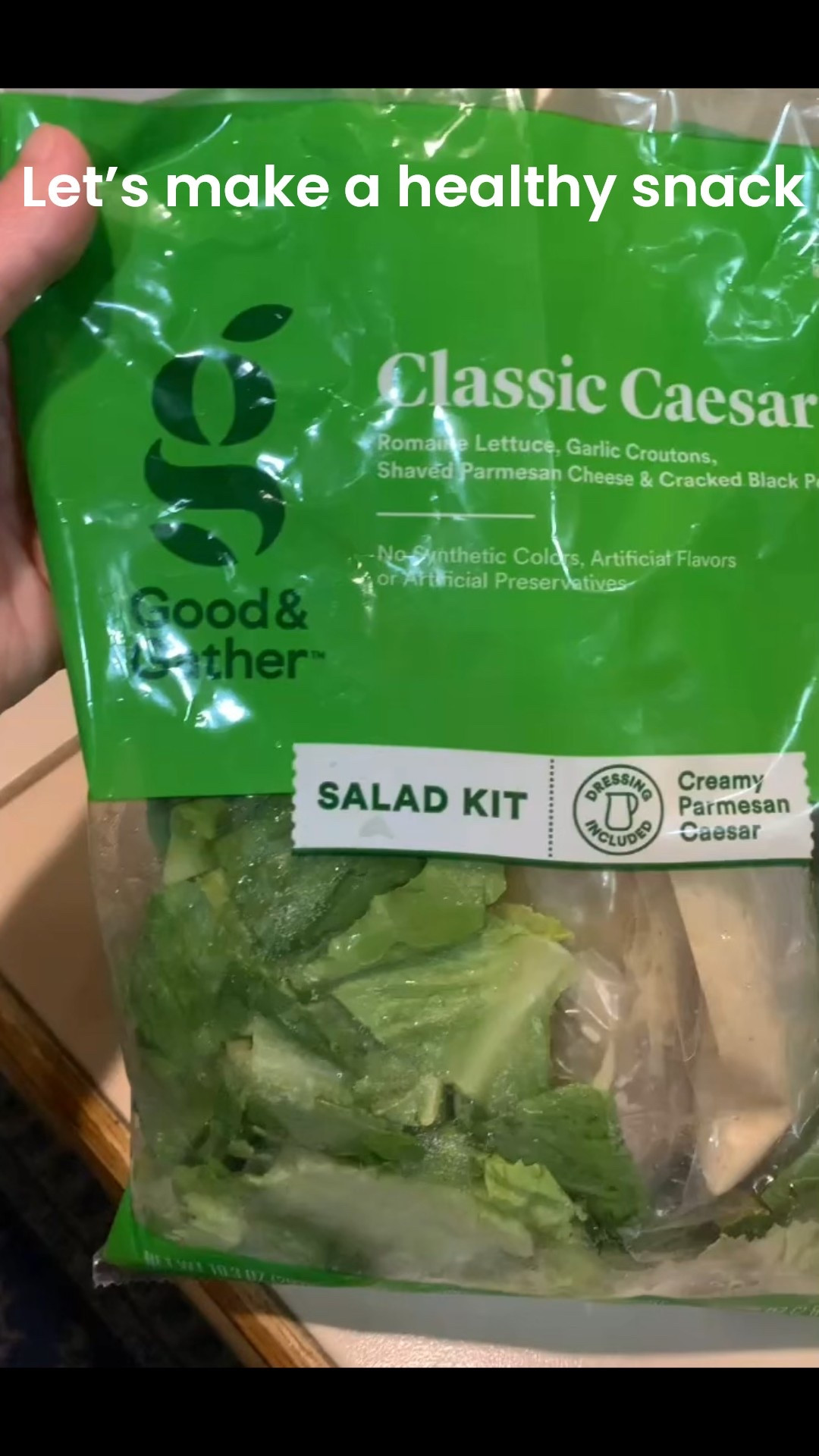 Help me make a late night snack! I love this @Target Good & Gather Classic Caesar Salad 🥗 Kit!! It’s so fresh delicious and full of flavor! I need to get some more! What’s your favorite type of Salad 🥗? 

#LTKParties #LTKFamily #LTKHome