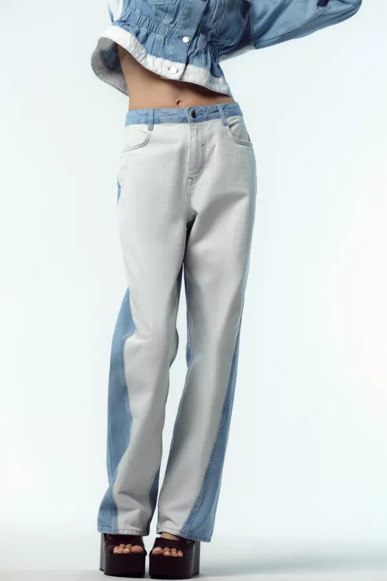 Z1975 STRAIGHT LEG MID-RISE COMBINED JEANS | Zara US