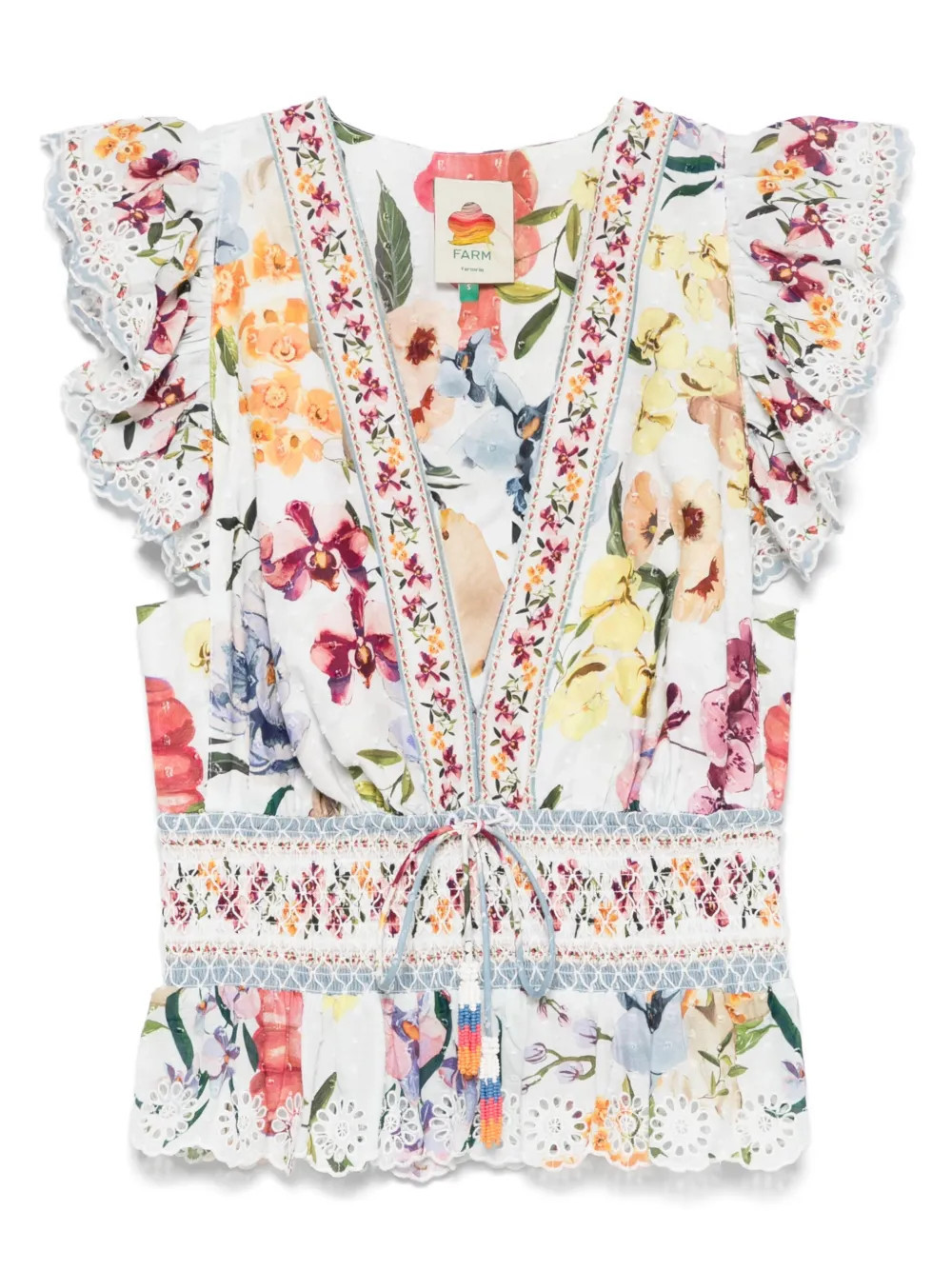 FARM Rio Greek Garden blouse - White | Farfetch Global