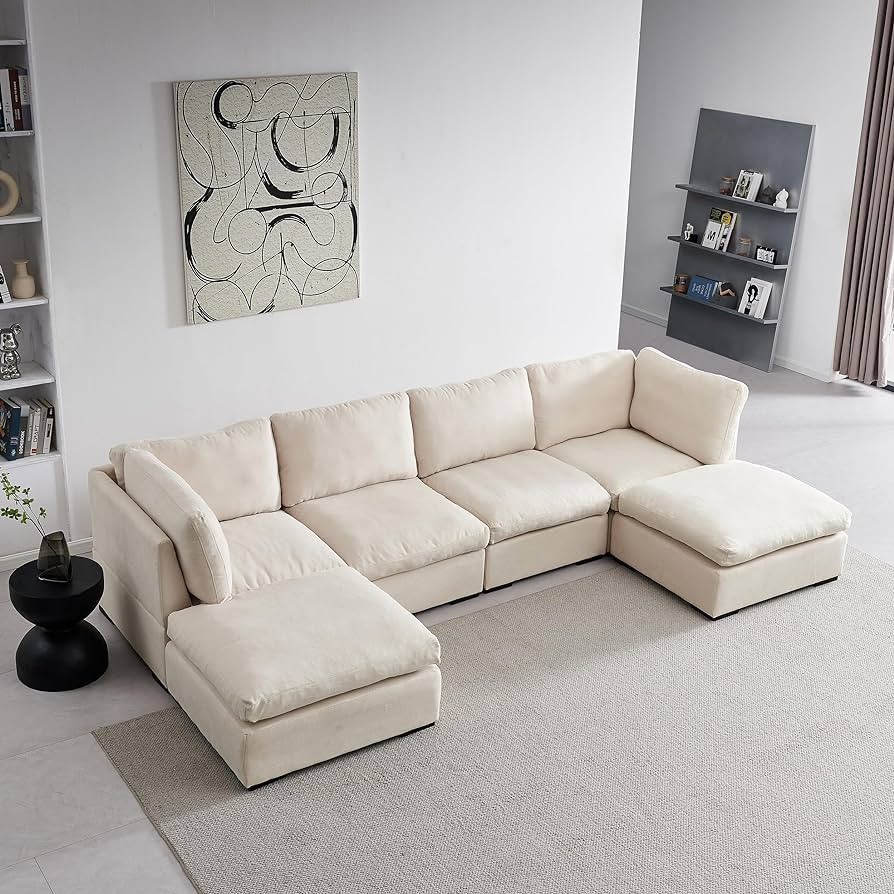 kevinplus 129'' Modular Sectional Cloud Sofa Couch Dupes for Living Room, Modern Large Upholstere... | Amazon (US)