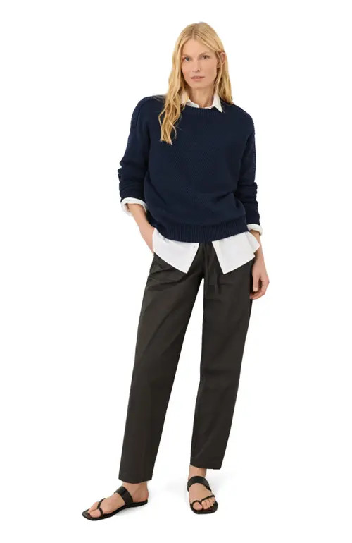 Pact Organic Cotton Shoreline Pullover Sweater in Navy at Nordstrom, Size X-Small | Nordstrom