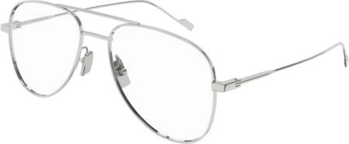 Saint Laurent CLASSIC 11 YSL Eyeglasses 002 - Silver - Transparent Men Aviator | Designer Optics