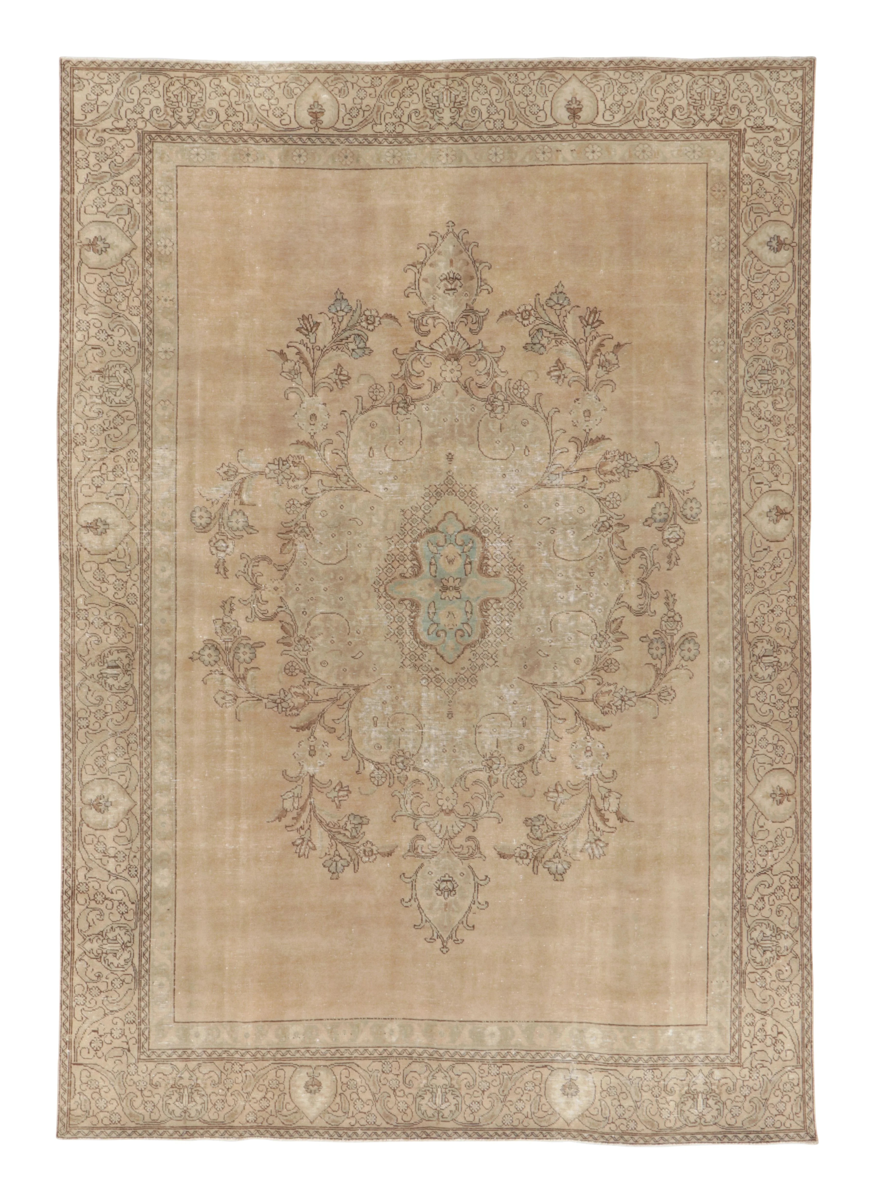 Vintage Rug, Desert Wash Medallion In Beige And Brown - Rug & Kilim | Wayfair North America
