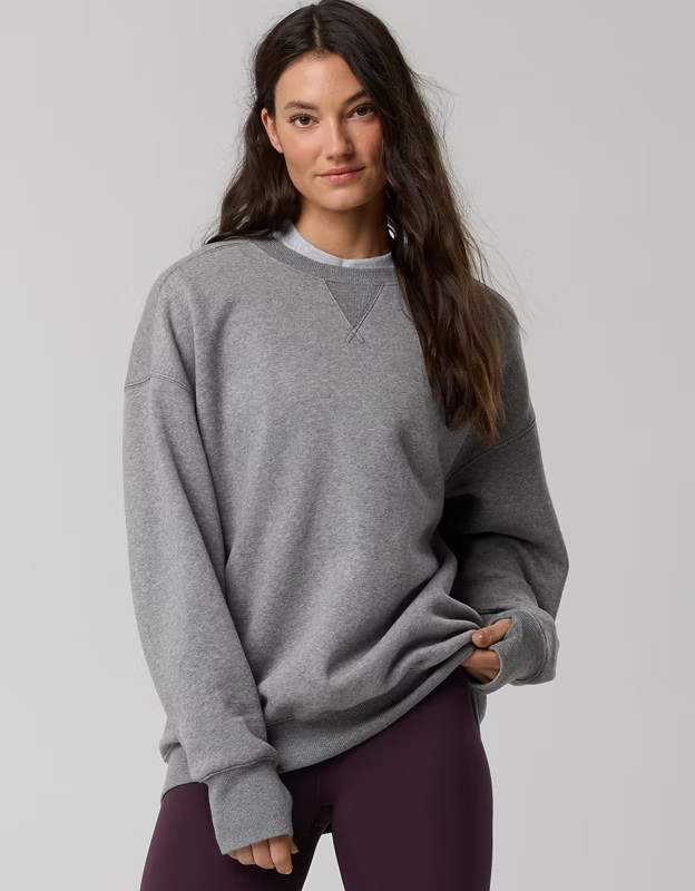 OFFLINE By Aerie Cloud Fleece Oversized Crewneck Sweatshirt | American Eagle Outfitters (US & CA)