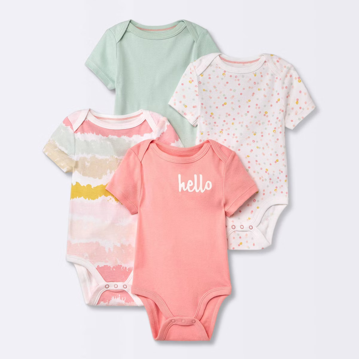 Baby 4pk Short Sleeve Bodysuit - Cloud Island™ Pink | Target