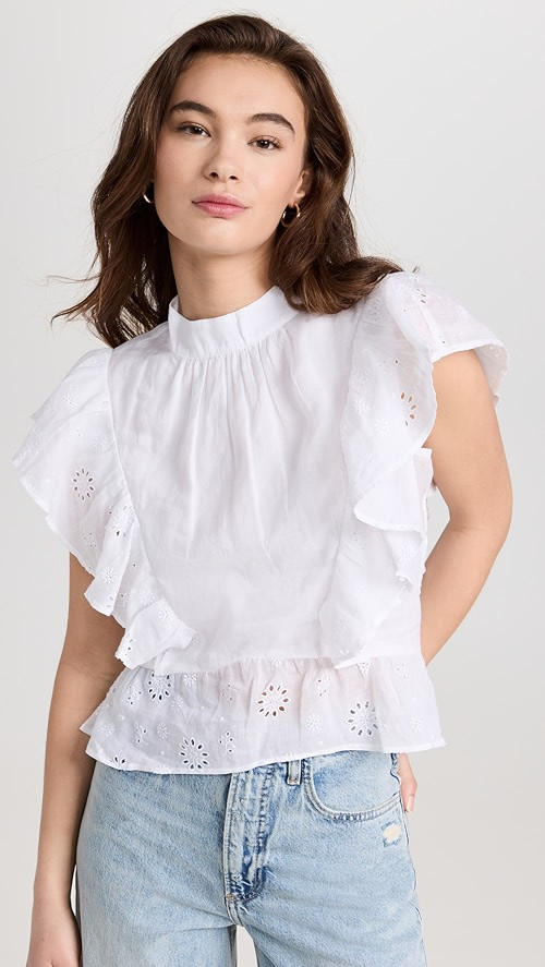 Eyelet Peplum Top | Shopbop